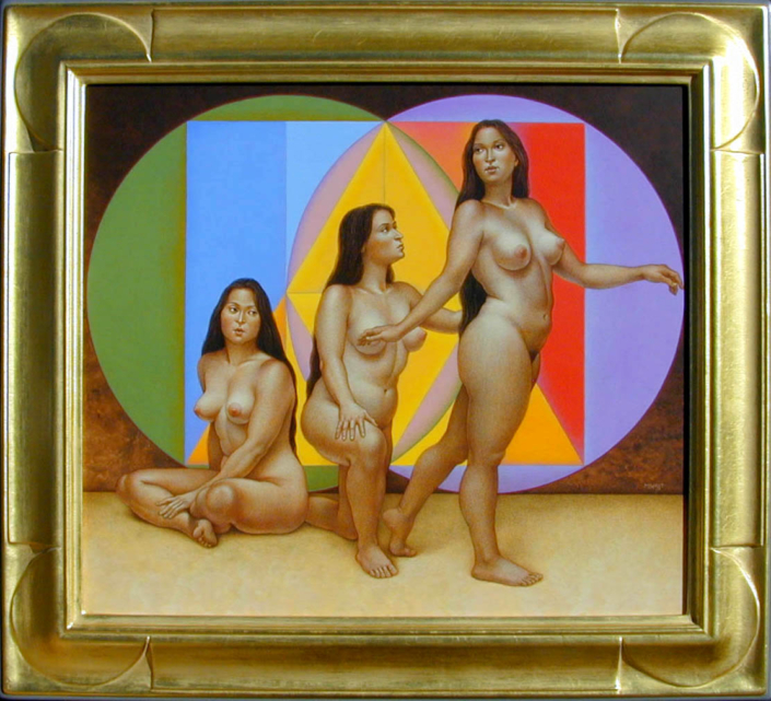 Michael Bergt, Progression, Egg Tempera, 18" x 20.5", 2001